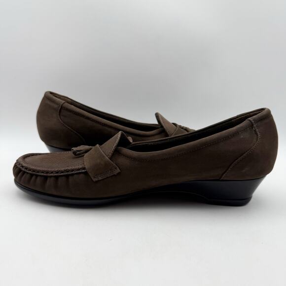 SAS Womens Taylor Wedge Loafer US 12 M EU 42.5 Brown Leather NIB - Picture 8 of 14